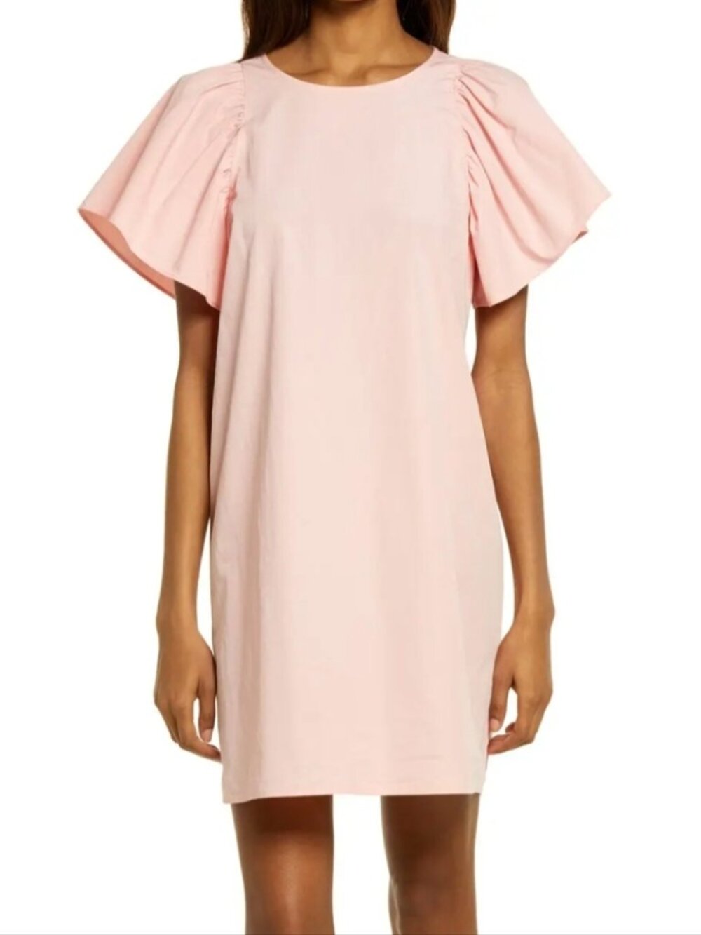 Madewell size M Flutter Puff short sleeve Poplin Shift Dress Cotton